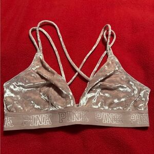 PINK Victoria's Secret Velvet Bralette in Soft Pink